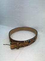 New Blue Genuine Leather Longhorn Tooled 32” Belt #82829 JJ-39