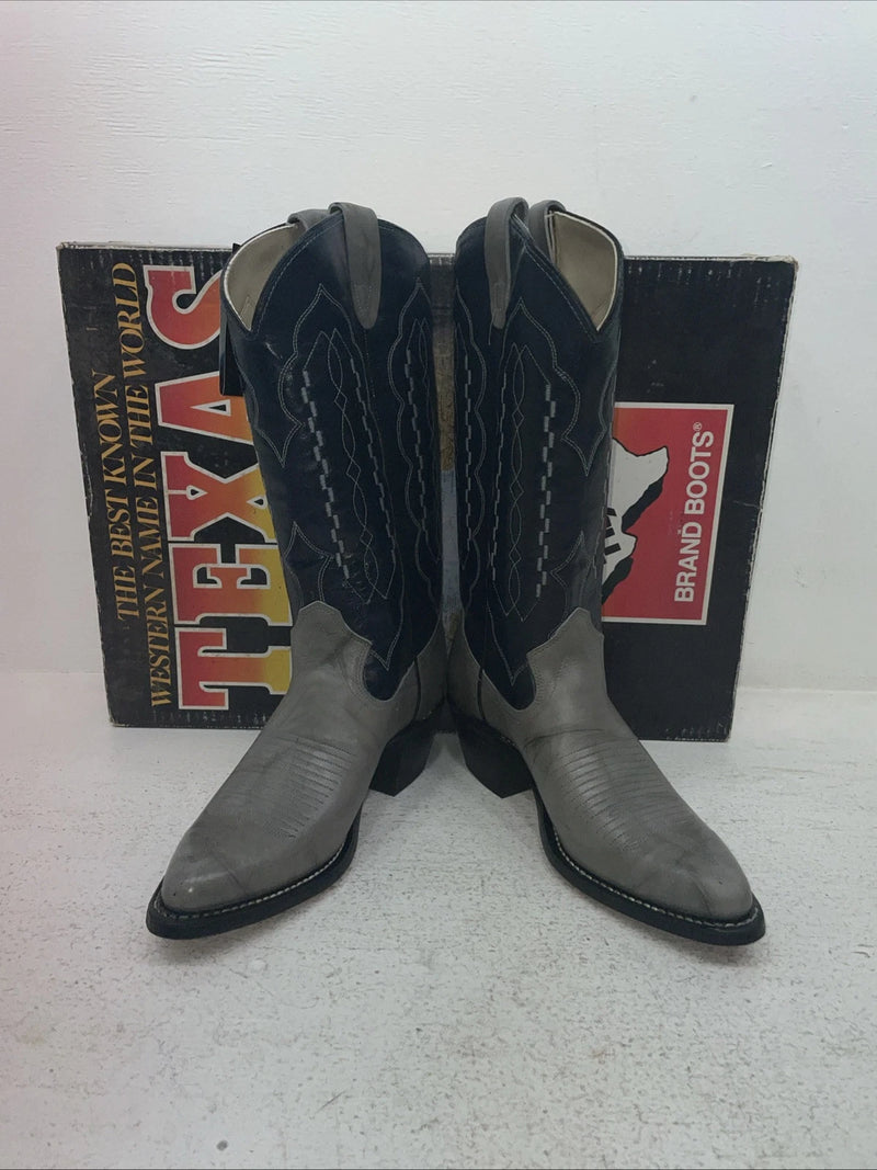 New Men’s Gray Texas Brand Cowboy Boots. 5502 7.5 7 1-2 D. 3-150