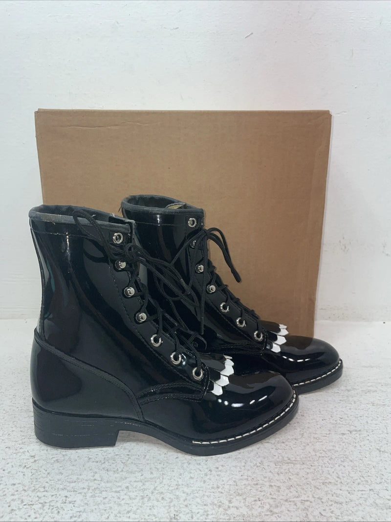 New Kids Black Lace Up Bronco Cowboy Boots. C 1330 1 D. 23-106