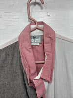 New Men’s Cowboy Threads Pink Gray Short Sleeve Button Up Large CC-39