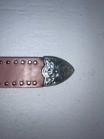 New Pink Genuine Leather Nocona Silver Bling 34” Belt #N1344999 Z-88