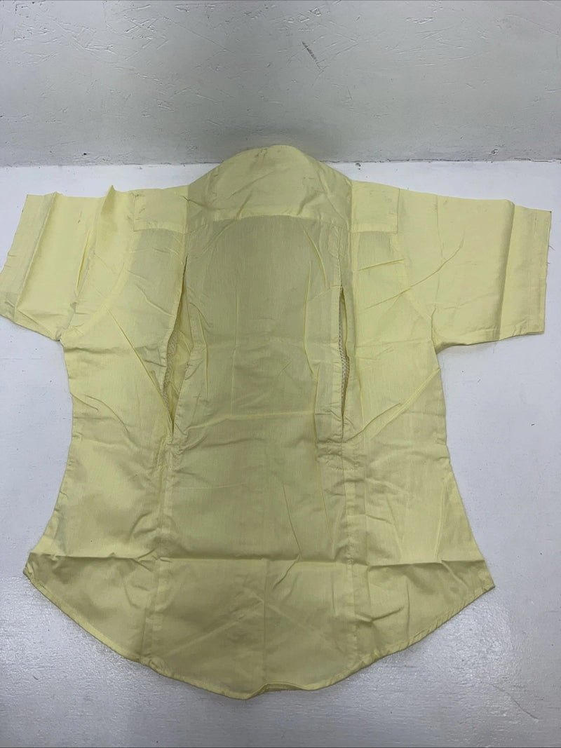 New Women’s Yellow EQUISTAR English Short Sleeve Button Up Shirt. 40 465083 G-22