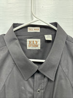 New Men’s ELY Cattleman Black Long Sleeve Pearl Snap 3XL E-43