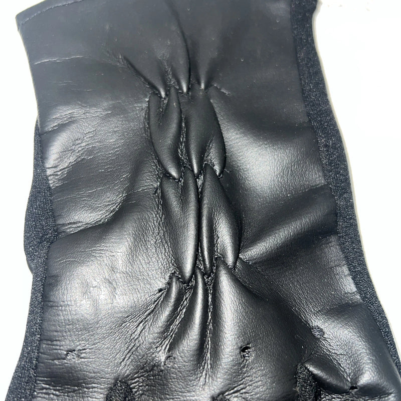 New Black Leather Riding Show Gloves #24595K Q-500