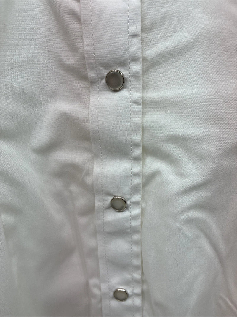 New Women’s White horse White Design Long Sleeve Pearl Snap Large KK-123