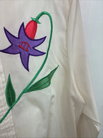 New Women’s Wrangler White Design Long Sleeve Button Up Size XL TT-139