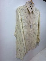 New Women’s White Horse Yellow Floral Long Sleeve Pearl Snap Medium YY-126