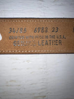 New Brown Genuine Leather Stitched 34” Belt #6988/23 Z-118