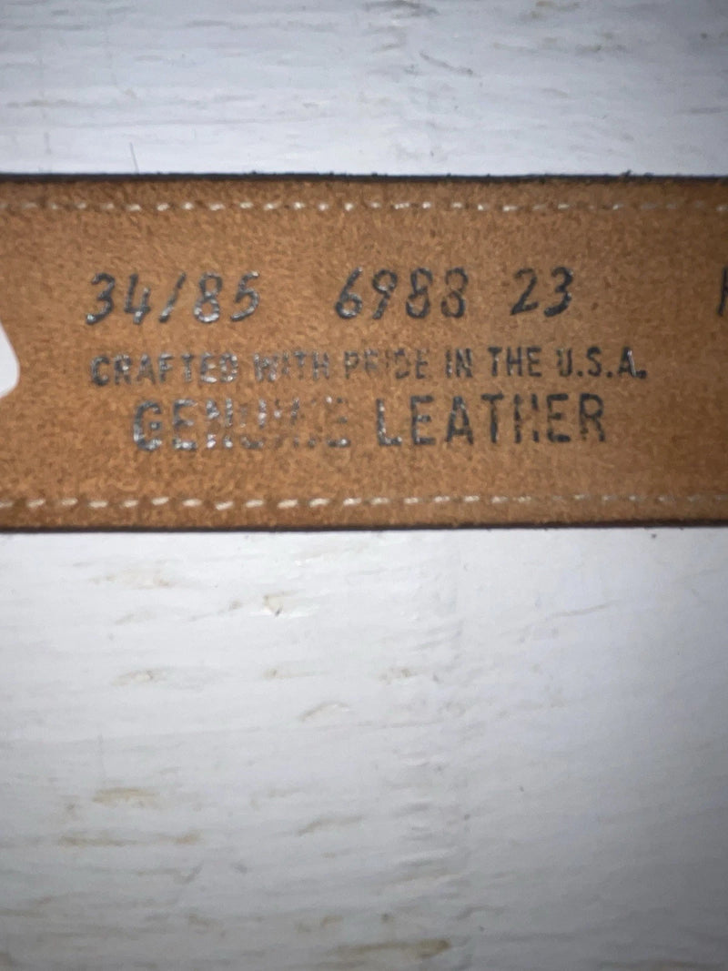 New Brown Genuine Leather Stitched 34” Belt #6988/23 Z-118
