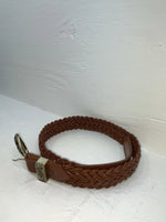 New Brown Genuine Leather Braided 32” Belt #02/4709 JJ-6