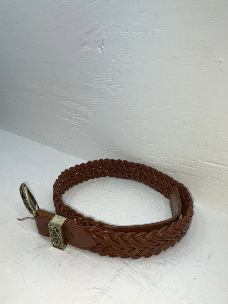 New Brown Genuine Leather Braided 32” Belt #02/4709 JJ-6