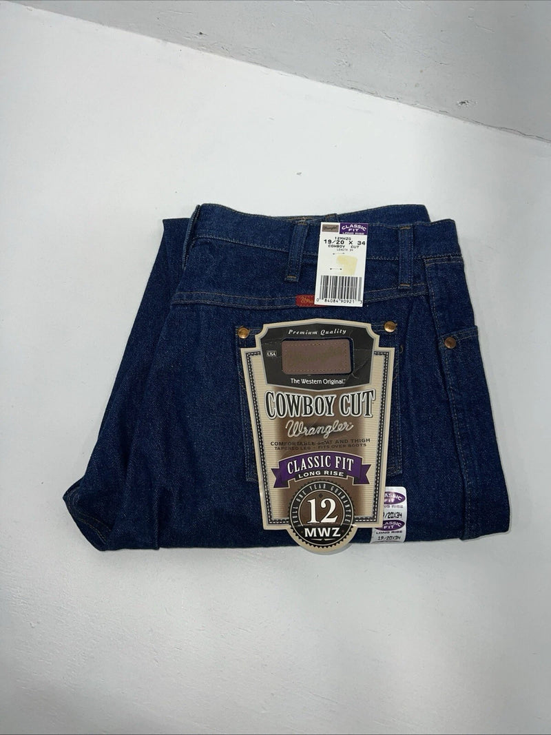 New Men’s Cowboy Cut Classic Fit Wrangler Denim Jeans. 19/20x34 H-13
