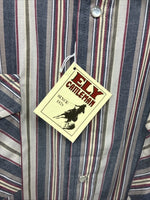 New Men’s ELY Cattleman Multicolor Stripe Short Sleeve Pearl Snap 3XL M-82