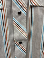 New Men’s Tem Tex Multicolor Stripe Long Sleeve Pearl Snap 16.5 X 34 Large R-18