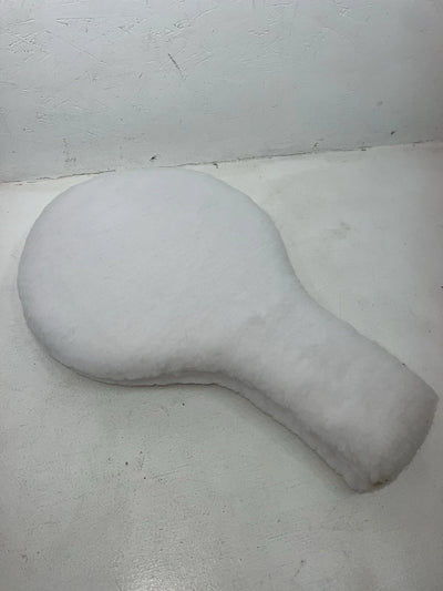 New White Wool Keyhole Seat Riser #30-1002 MM-601