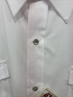 New Men’s ELY Cattleman White Long Sleeve Pearl Snap 18.5 X 36 2XL X-75