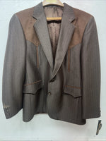 New Men’s Circle S Brown Suit Jacket 40 #25832 II-603