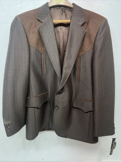 New Men’s Circle S Brown Suit Jacket 40 #25832 II-603