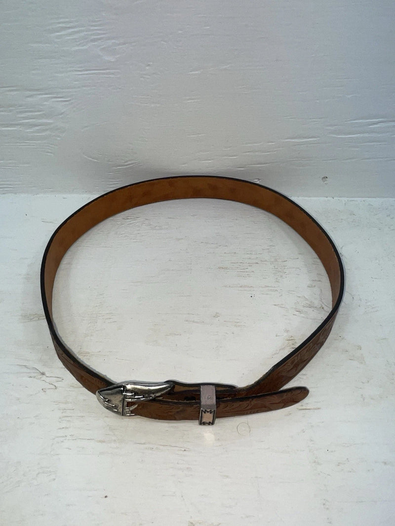 New Brown Genuine Leather Tooled 34” Belt #SR502 Z-115