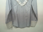 New Women’s Blue Striped H Bar C Long Sleeve Button Up Shirt #20119 3B-33