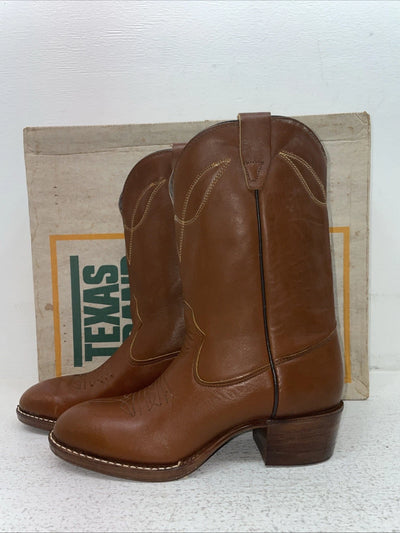 New Childrens Brown Texas Brand Cowboy Boots. 2944 5.5 5 1/2 D. 2-86