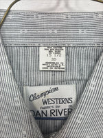New Men’s Champion Western Gray Long Sleeve Pearl Snap Shirt 15.5 Medium V-60