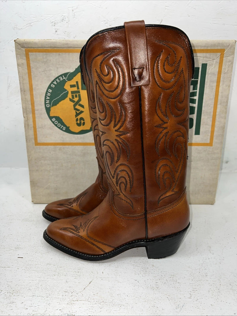 New Women’s Brown Texas Brand Cowboy Boots. L 144 6.5 6 1/2 M. 19-124