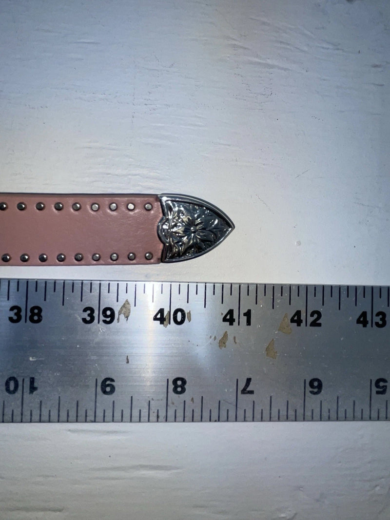 New Pink Genuine Leather Nocona Silver Bling 34” Belt #4420430 JJ-33