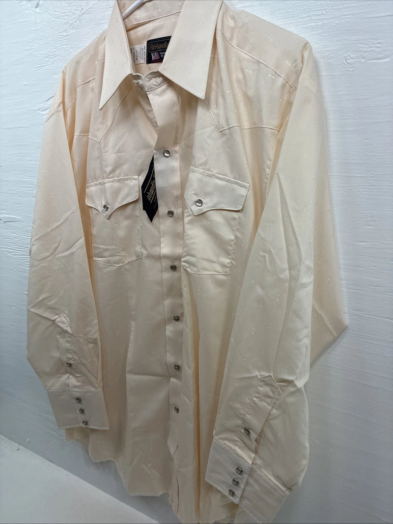 New Men’s Panhandle Slim Light Orange Long Sleeve Pearl Snap 17 Large M-67