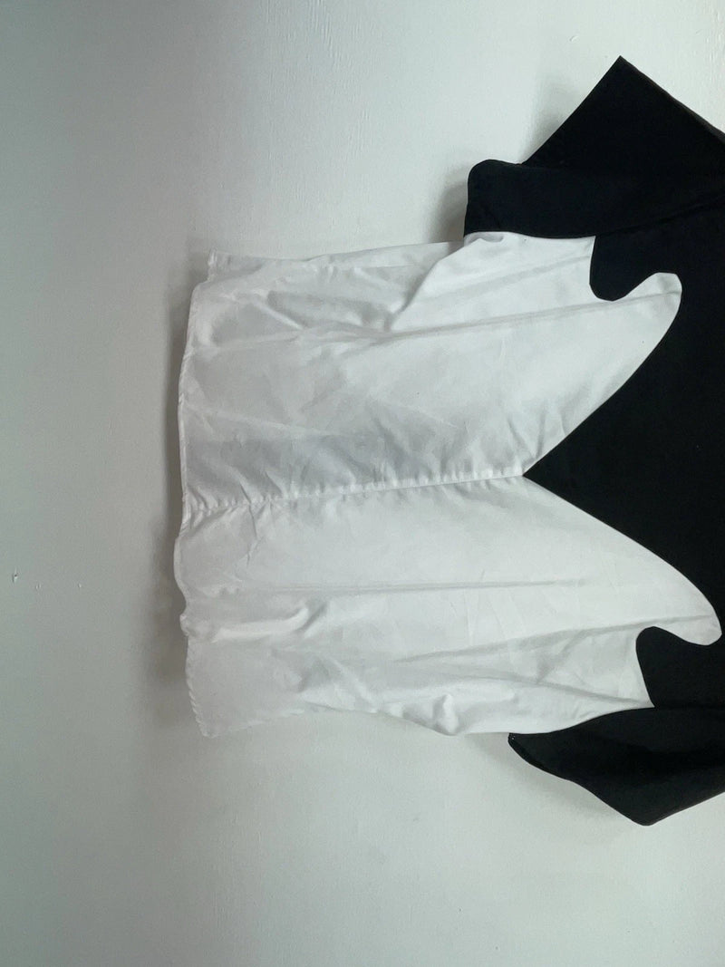 New Women’s Black White Cumberland Outfitters Short Sleeve Button Up Shirt 3B-55