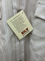 New Men’s ELY Cattleman Tan Stripe Long Sleeve Pearl Snap Medium J-97