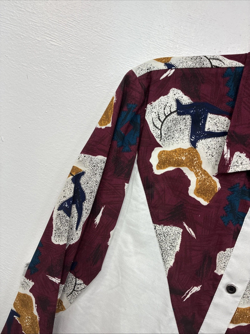 New Women’s Cowboy Threads Multicolor Design Long Sleeve Button Up Large LL-94