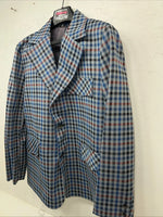 New Men’s Pioneer Wear Blue Plaid Suit Jacket 40 #574 LL-605