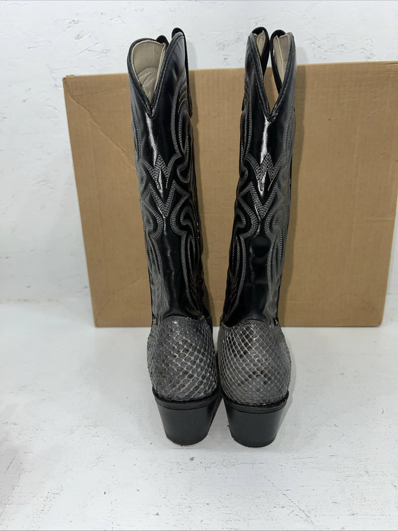New Women’s Black Snakeskin Capezio Cowboy Boots. L 902 6 M. 20-94