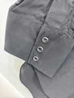 New Men’s ELY Cattleman Black Simple Long Sleeve Pearl Snap XL J-86