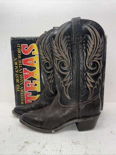 New Men’s Brown Texas Brand Cowboy Boots. 7901 10.5 10 1/2 D. 7-110