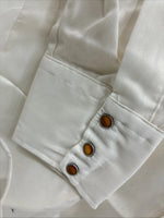 New Men’s Karman Yellow Embroidered Long Sleeve Pearl Snap 15 Medium M-88
