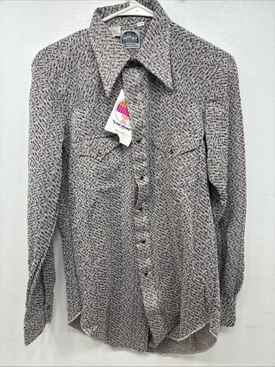 New Women’s Miller Brown Designed Long Sleeve Pearl Snap Size 15 KK-55