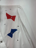 New Women’s H Bar C White Design Long Sleeve Pearl Snap Size 12 KK-108