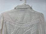 New Women’s Stage West White Pearl Long Sleeve Button Up Size Medium YY-75