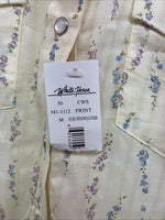 New Kids White Horse Yellow Floral Long Sleeve Pearl Snap Medium DD-48