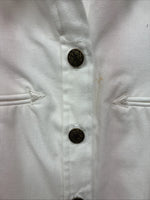 New Women’s Demum Jeans White Short Sleeve Button Up Shirt Medium YY-87