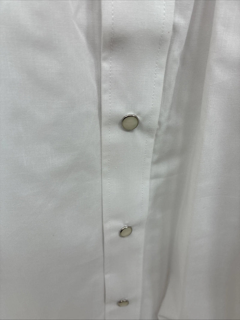 New Men’s White Horse White Short Sleeve Pearl Snap 4XL E-101