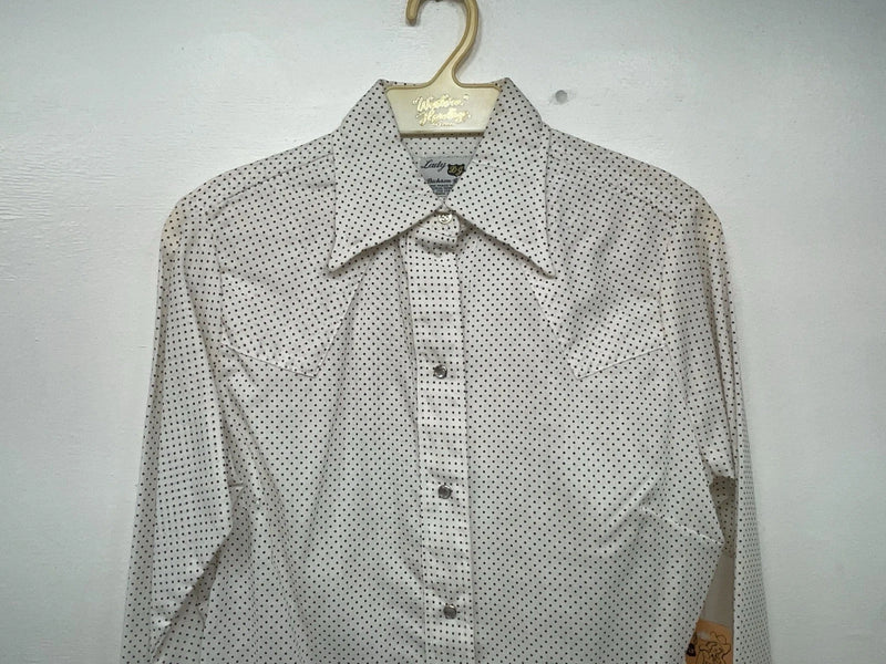 New Women’s Brown Dotted Dickson Jenkins Long Sleeve Button Up Shirt 3B-101
