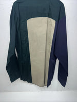 New Men’s Green Tan Blue Cowboy Threads Button Up Long Sleeve Shirt. Large P-27