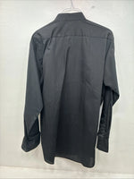 New Broadway Black Long Sleeve Button Up English Shirt Medium KK-80