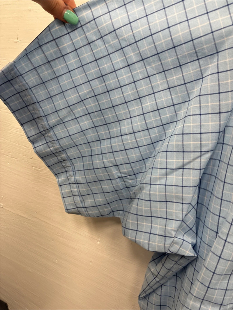 New Men’s ELY Cattleman Blue Short Sleeve Pearl Snap 3XL E-37