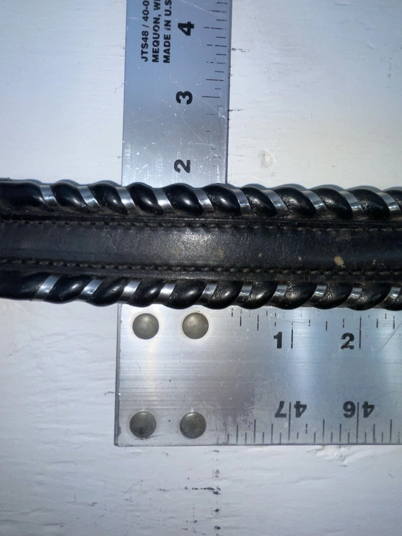 New Black Genuine Leather Weaved 26” Belt #76328 JJ-122