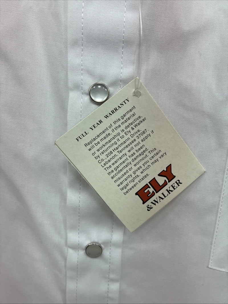 Me Women’s ELY Cattleman White Long Sleeve Pearl Snap 16.5 X 34 Large X-43