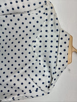 New Women’s Dickson Jenkins White Polkadot Long Sleeve Pearl Snap Size 32 KK-59